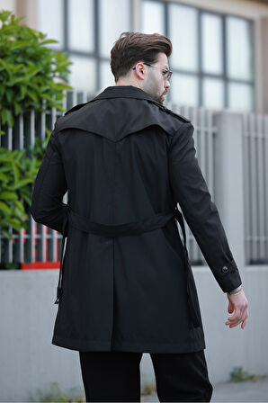 ERKEK PREMİUM APOLETLİ DERİ TRENÇKOT & PARDESÜ