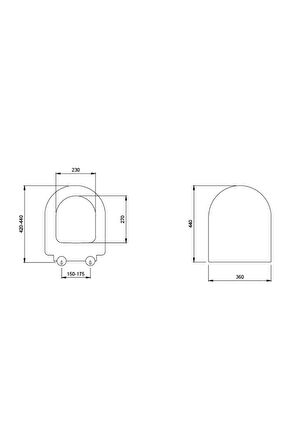 Pure S Kısa Klozet Kapağı Mat Gri A0302-006