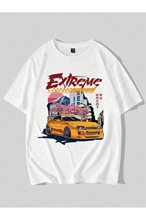 Oversize Berlin Baskılı Beyaz Tshirt
