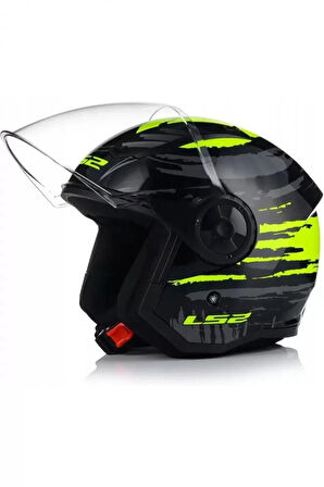 AIRFLOW 2 BRUSH SİYAH-NEON SARI AÇIK KASK