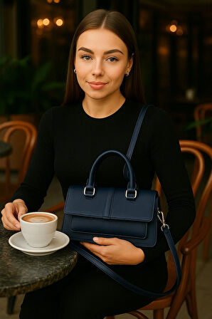 Kadın Şık Tasarım Omuz ve El Çantası – Çok Bölmeli Ayarlanabilir Askılı