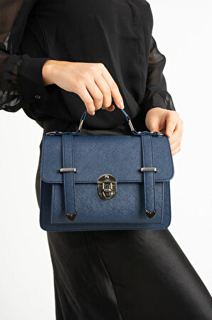 Vegan Deri Ayarlanabilir Uzun Askılı Kilitli Kadın Çantası Omuz Çantası