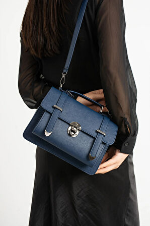 Vegan Deri Ayarlanabilir Uzun Askılı Kilitli Kadın Çantası Omuz Çantası