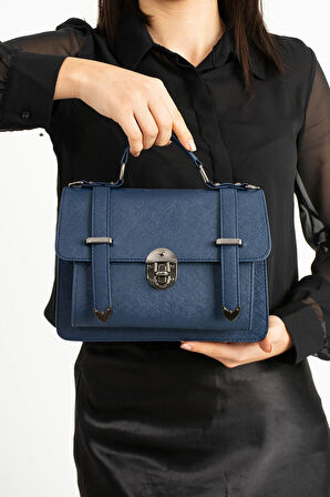 Vegan Deri Ayarlanabilir Uzun Askılı Kilitli Kadın Çantası Omuz Çantası