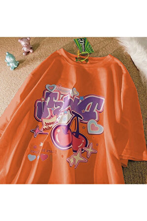 Cartoon Cherry Beyaz T-shirt ( Unisex )