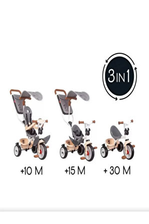 Toys SMB-7600741402 Mickey Baby Üç Tekerlekli 3 İn 1  Şık Görünümlü Bebek Arabası