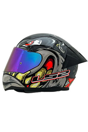 RAPID 2 SPOX GRİ-KIRMIZI KASK ŞEFFAF KASK CAMI HEDİYELİ