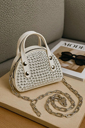 Lüks Mini Elmas Taş işlemeli El Ve Omuz çantası