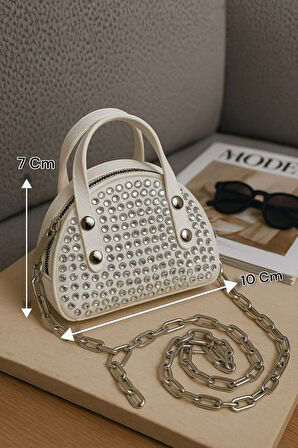 Lüks Mini Elmas Taş işlemeli El Ve Omuz çantası