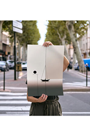 Çerçevesiz Poster - Dijital Baskı - Soyut Kayık