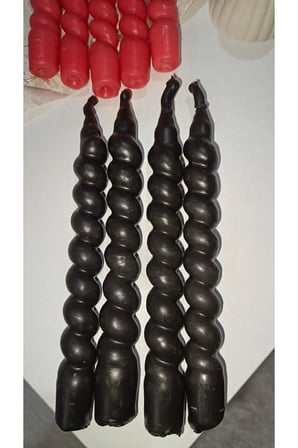 BURGU MUM 3 LÜ SET SİYAH VANİLYA KOKULU 21 CM
