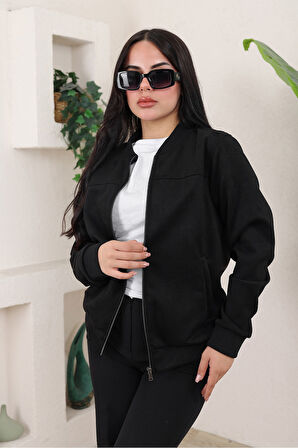 KADIN RELAX FİT BOMBER SÜET CEKET