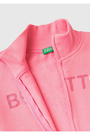 Benetton Kız Çocuk Sweatshirt Pembe Benetton Baskılı 3J68C503O