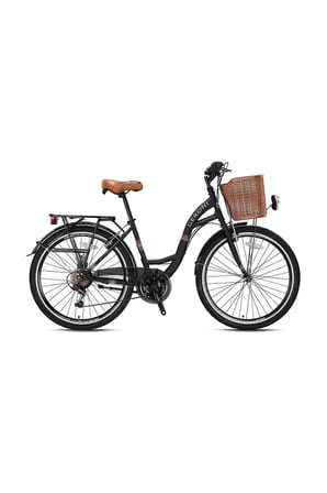 Tourer - 28" City Bike - 21 Vites - V.b. - Mat Siyah-siyah/kahverengi - Shimano