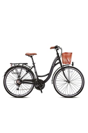 Tourer - 28" City Bike - 21 Vites - V.b. - Mat Siyah-siyah/kahverengi - Shimano