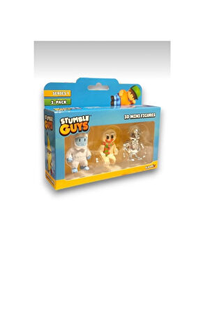 Stumble Guys Seri 1 - 3D Mini 3 lü Figür Seti - 3 ADET Frost Yeti Gingerbread Hatchling - 5 cm
