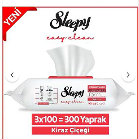 Sleepy Easy Clean Kiraz Çiçeği Yüzey Temizlik Havlusu&mendili 6x100 (600 YAPRAK)