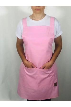 Kadın Pembe Cepli Mutfak Önlüğü