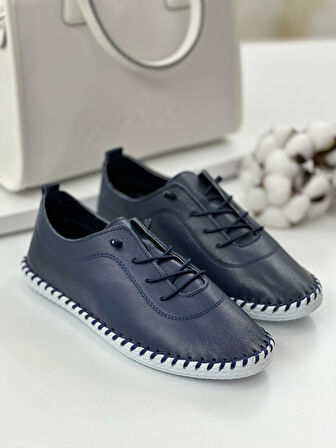 Derinyus %100 Hakiki Deri Çarık - Lacivert