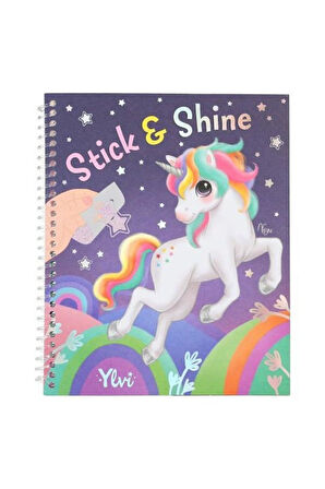 Unicorn Boyanabilir Şablonlu Stickerli Tasarım Defteri