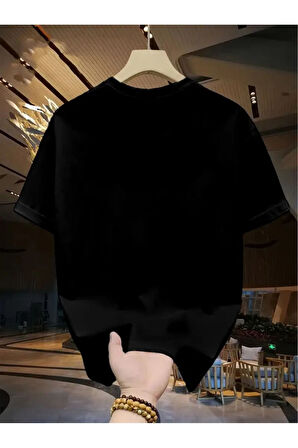 Unisex Bisiklet Yaka Oversize Tshirt