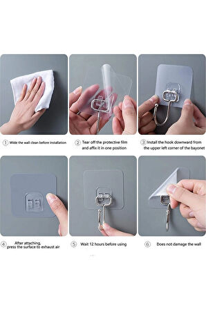 Krom Güçlü Yapışkanlı Kanca Yapışkanlı Askılar, Mutfak Banyo Ev Ofis Askısı 1 Adet