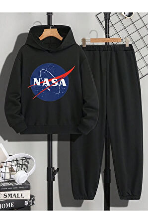 Nasa Baskılı Çocuk Eşofman Takımı 2 İplik Şardonlu