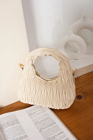 Kadın Büzgü Desenli Kol ve Omuz Çantası