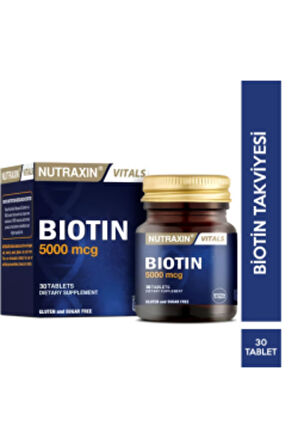 Biotin 5000 mcg 30 Tablet Biotin Takviyesi ( 1 ADET )