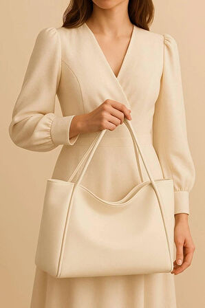 Lüks Büyük Boy Deri Görünümlü Omuz Çantası – Şık & Geniş Hacimli