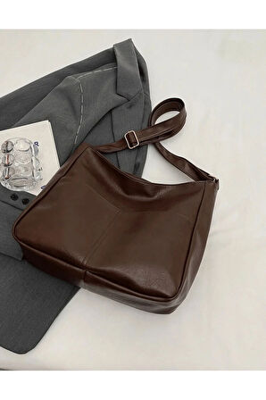 Kadın Omuz Çantası Salaş Yumuşak Deri Astarlı