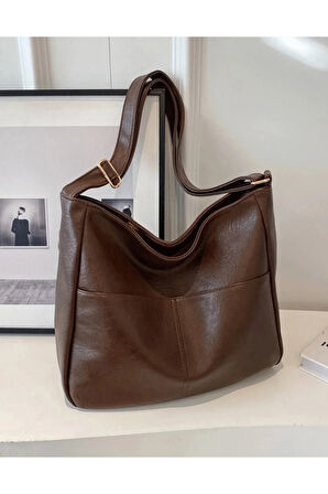 Kadın Omuz Çantası Salaş Yumuşak Deri Astarlı