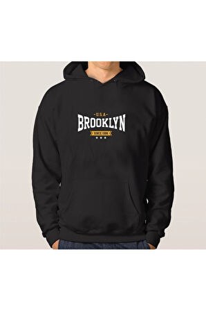 Unisex Baskılı Oversize Kapşonlu Sweatshirt