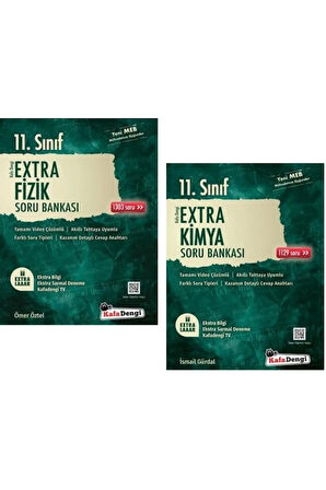 Kafadengi 11. Sınıf Fizik + Kimya Extra Soru Bankası Seti 2 Kitap 2023