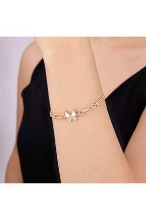 Altın Kelebek Zincir Bileklik - 14K