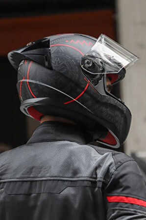 Rapid 2 Race Takaroa Mat Si?yah-kirmizi Kask