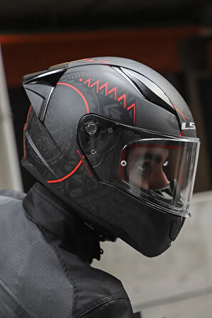 Rapid 2 Race Takaroa Mat Si?yah-kirmizi Kask