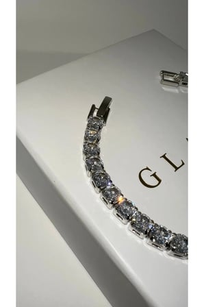 5mm Gümüş Pırlanta Montür Suyolu Çelik Bileklik 15+3cm
