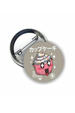Kawaii Cupcake Buton Rozet