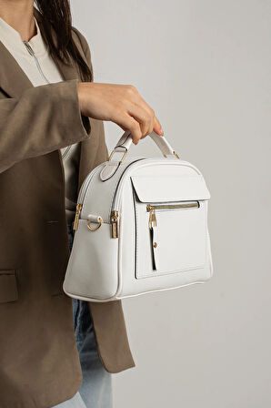 Orijinal Kadın Çapraz Ve Elde Ayarlanabilir Askılı Deri Dokulu Üç Gözlü Büyük Omuz Ve El Çantası