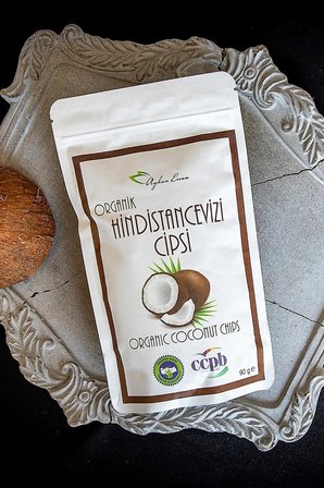 Şeker İlavesiz Organik Hindistan Cevizi Cipsi 90 G