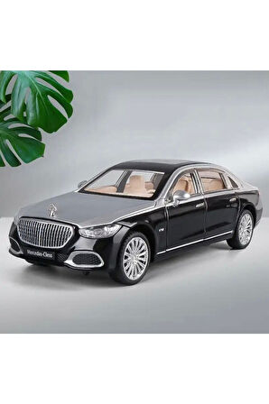 Benz S680 Maybach 1-24 Die Cast Metal Araba Işıklı Sesli Kapılar Kaput Bagaj Açılır
