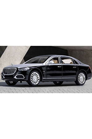 Benz S680 Maybach 1-24 Die Cast Metal Araba Işıklı Sesli Kapılar Kaput Bagaj Açılır