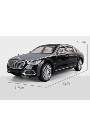 Benz S680 Maybach 1-24 Die Cast Metal Araba Işıklı Sesli Kapılar Kaput Bagaj Açılır