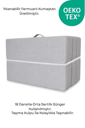 Dizanor Katlanır Micro Cotton Sünger Yer Yatağı ve Minderi 10 cm 18 DNS Orta Sertlik Sünger