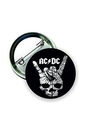 Ac/dc Skull Hard Rock Kurukafa Kafatası Buton Rozet