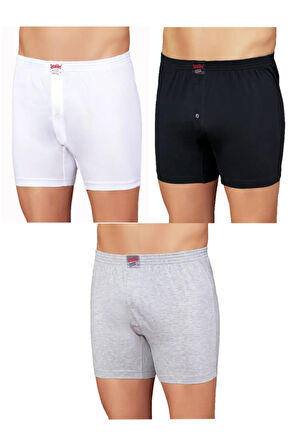 Erkek Gri 6'lı Paket Penye Boxer Me010
