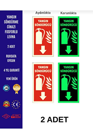 Yangın söndürme cihazı Fosforlu Levhası 2 Adet