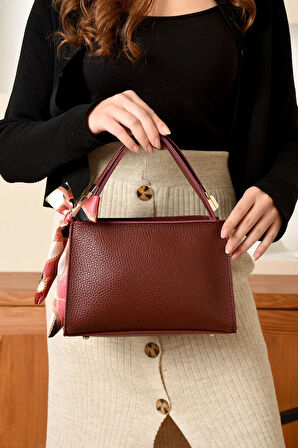 FULARLI ŞIK TREND EL VE OMUZ ÇANTASI