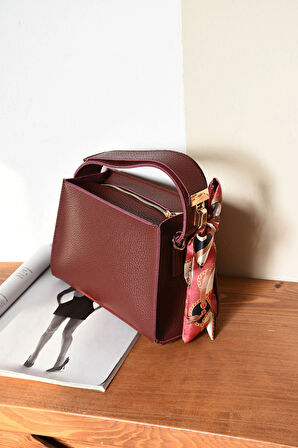 FULARLI ŞIK TREND EL VE OMUZ ÇANTASI